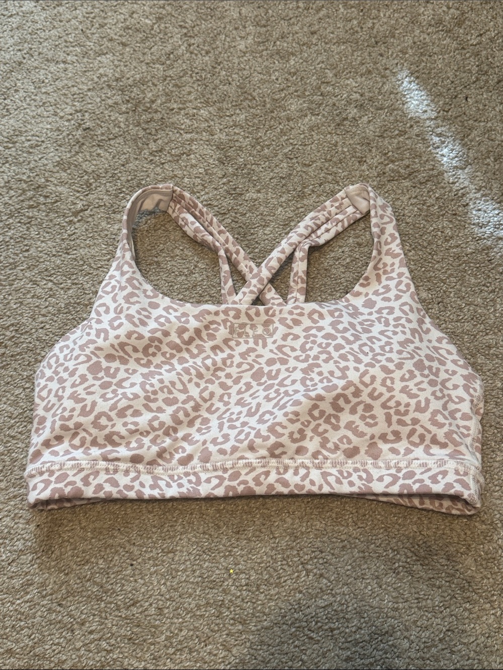 Fleo Pink Leopard Racerback Sports Bra